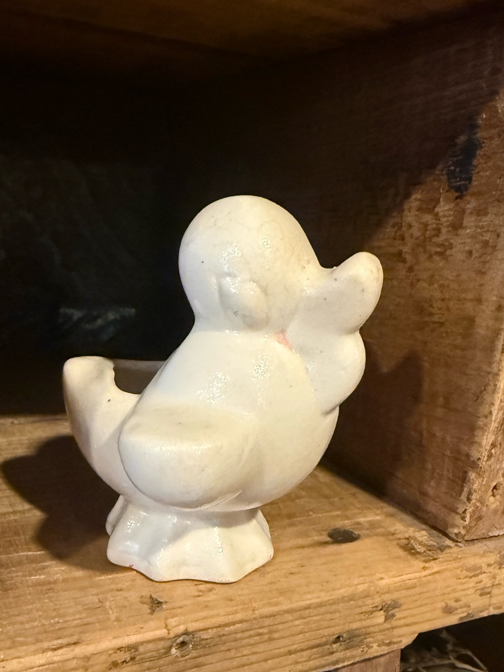 Miniature Vintage Ceramic Duck Planter in Cream - Decorative Home Accent - Picture 8 of 12